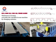 0.3-0.8mm épaisseur Snap Lock Roof Wall Sheet Roll Forming Machine avec trous perforés